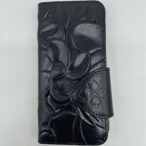 Patricia Nash Black Floral Embossed Phone Case